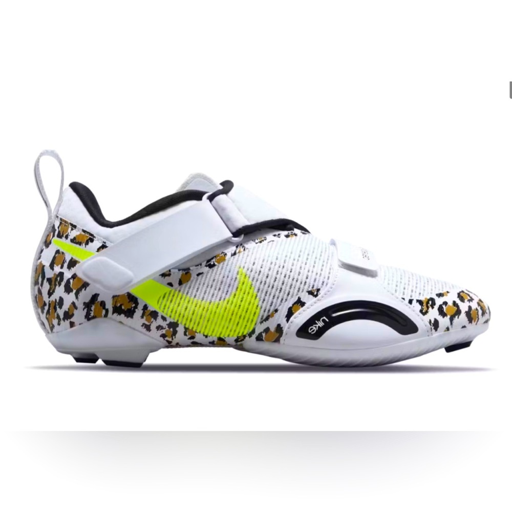 Nike Superrep Cycling Shoe Women’s sz 6 in leopard and neon (white/volt/chutney)